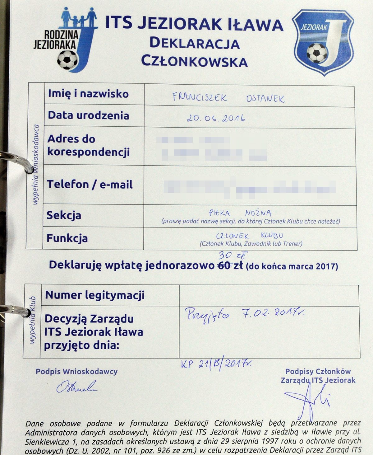 franek rodzina jezioraka promo deklaracja